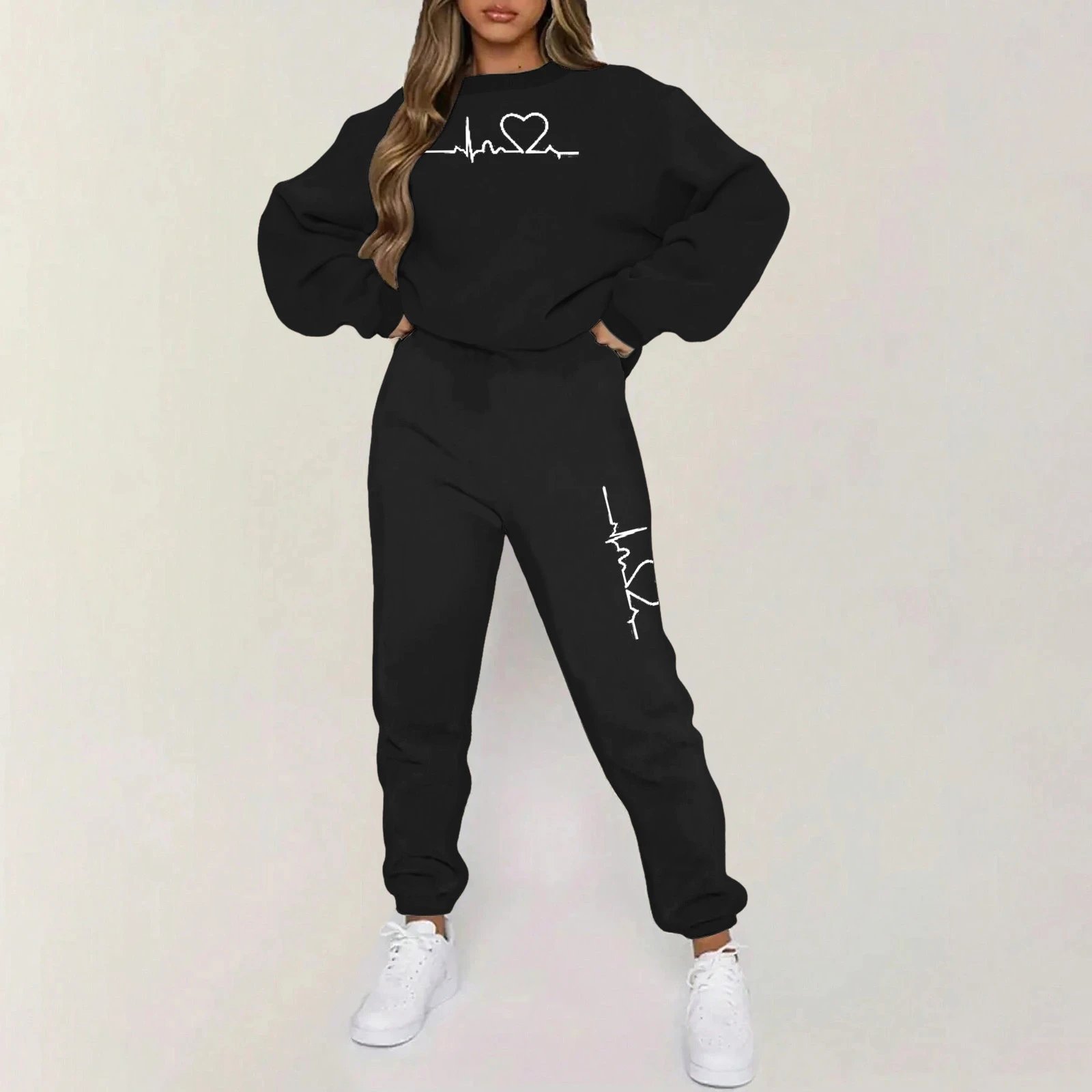 Heart Hoodie + Pants 2-Piece Set