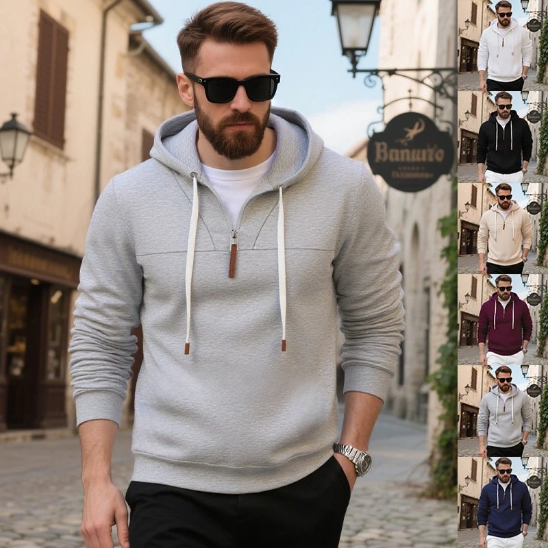 Zipper hooded sweatshirt